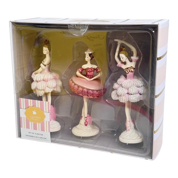 Sugar Plum Dreams Ballerina Figurines 3 Ballet Fairies Decor Pink Macaron New - Picture 8 of 9